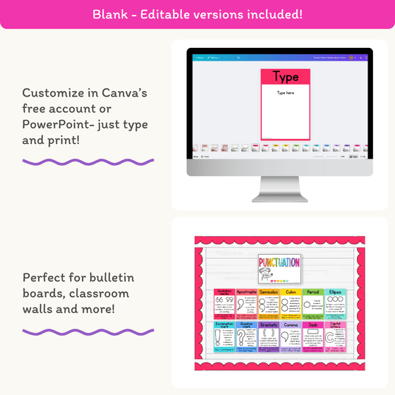 Punctuation Posters - Bright Theme - Miss Jacobs Little Learners