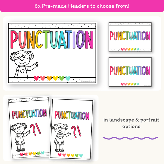Punctuation Posters - Bright Theme - Miss Jacobs Little Learners