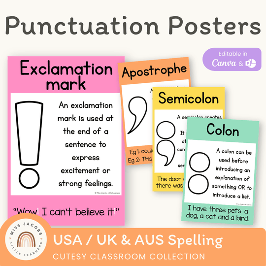 Punctuation Posters - Cutesy Classroom Decor
