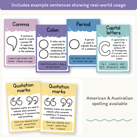 Punctuation Posters - Dreamy Space Theme - Miss Jacobs Little Learners