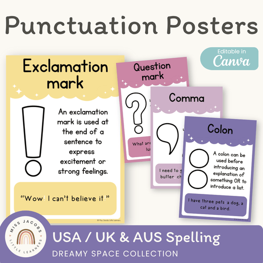 Punctuation Posters - Dreamy Space Theme