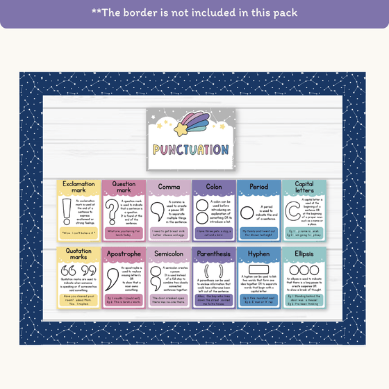 Punctuation Posters - Dreamy Space Theme - Miss Jacobs Little Learners