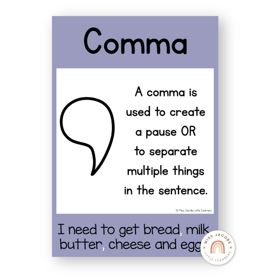 Punctuation Posters - Pastel Classroom Theme - Miss Jacobs Little Learners