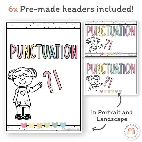 Punctuation Posters - Pastel Classroom Theme - Miss Jacobs Little Learners
