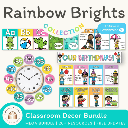Rainbow Classroom Decor Bundle