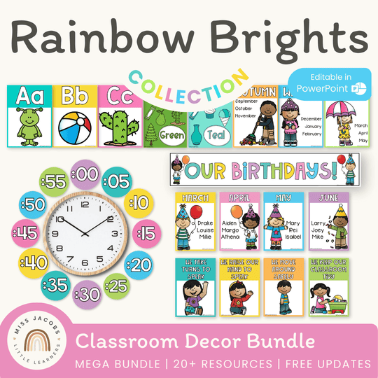 Rainbow Classroom Decor Bundle