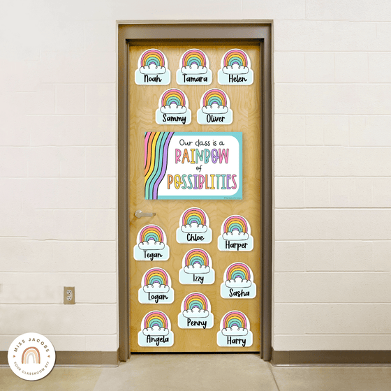 Rainbow Door Display Classroom Decor - Miss Jacobs Little Learners