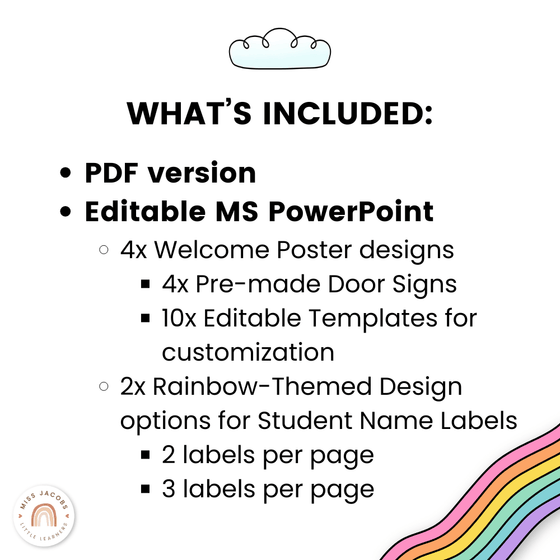 Rainbow Door Display Classroom Decor - Miss Jacobs Little Learners
