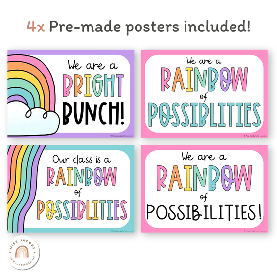 Rainbow Door Display Classroom Decor - Miss Jacobs Little Learners