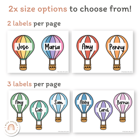 Rainbow Hot Air Balloon Door Display Classroom Decor - Miss Jacobs Little Learners
