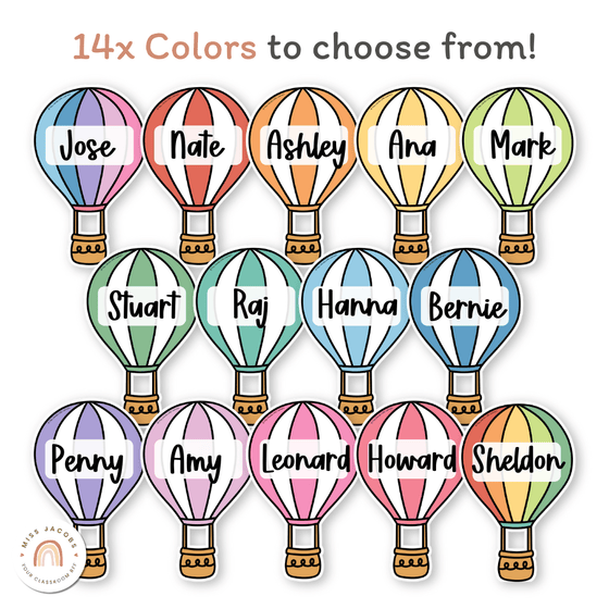 Rainbow Hot Air Balloon Door Display Classroom Decor - Miss Jacobs Little Learners