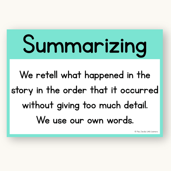 Reading Comprehension Strategies Posters - Bright Theme - Miss Jacobs Little Learners