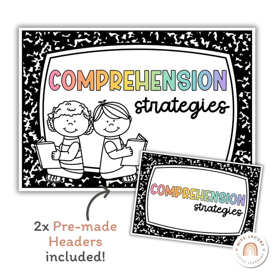 Reading Comprehension Strategies Posters - Cutesy Theme Decor - Miss Jacobs Little Learners