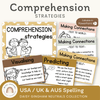 Reading Comprehension Strategies Posters - Daisy Gingham Neutrals - Miss Jacobs Little Learners