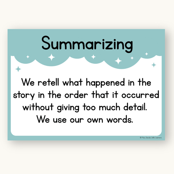 Reading Comprehension Strategies Posters - Dreamy Space Theme - Miss Jacobs Little Learners