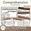 Reading Comprehension Strategies Posters | Ombre Neutral English Classroom Decor - Miss Jacobs Little Learners