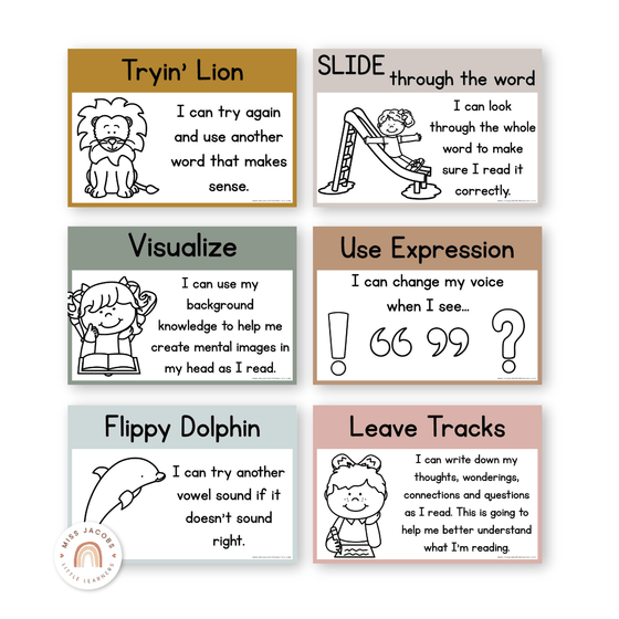 Reading Goals Posters | Neutral Toned Classroom Decor - Miss Jacobs Little Learners