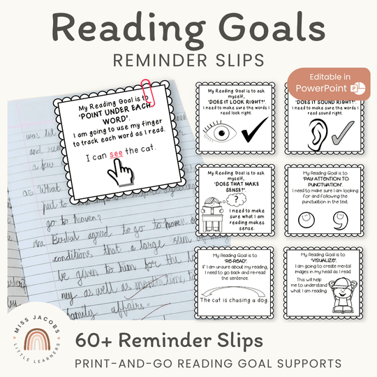 Reading Goals - Reminder Slips