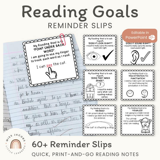 Reading Goals - Reminder Slips