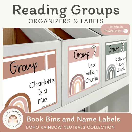 Reading Group Organizers & Labels - Boho Rainbow Decor