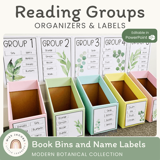 Reading Group Organizers & Labels - Botanical Decor