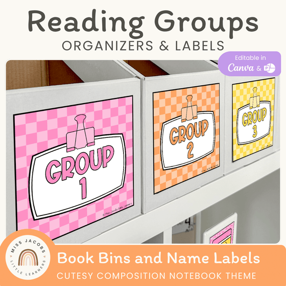 Reading Group Organizers & Labels - Cutesy Classroom Decor - Miss Jacobs Little Learners