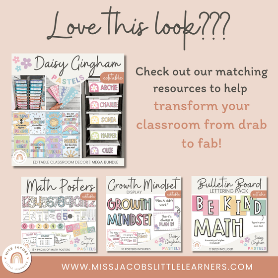 Reading Group Organizers & Labels | Daisy Gingham Pastels Classroom Decor | Editable - Miss Jacobs Little Learners