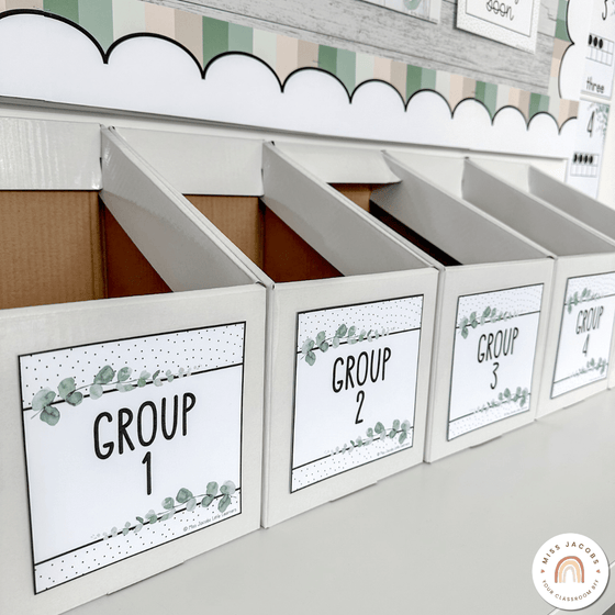 Reading Group Organizers & Labels - Modern Botanical Decor - Miss Jacobs Little Learners