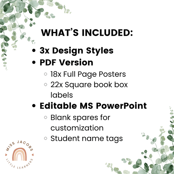 Reading Group Organizers & Labels - Modern Botanical Decor - Miss Jacobs Little Learners