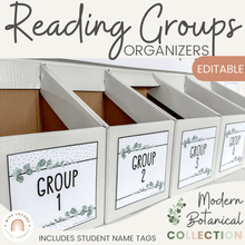  Reading Group Organizers & Labels - Modern Botanical Decor - Miss Jacobs Little Learners