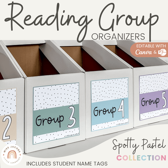 Reading Group Organizers & Labels - Spotty Pastel Decor