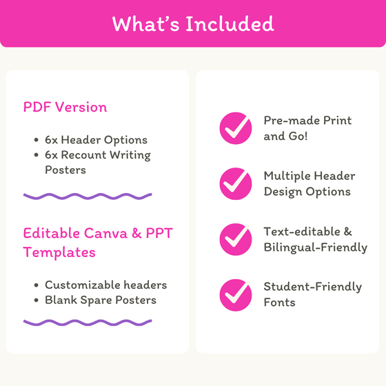 Recount Posters - Bright Theme - Miss Jacobs Little Learners