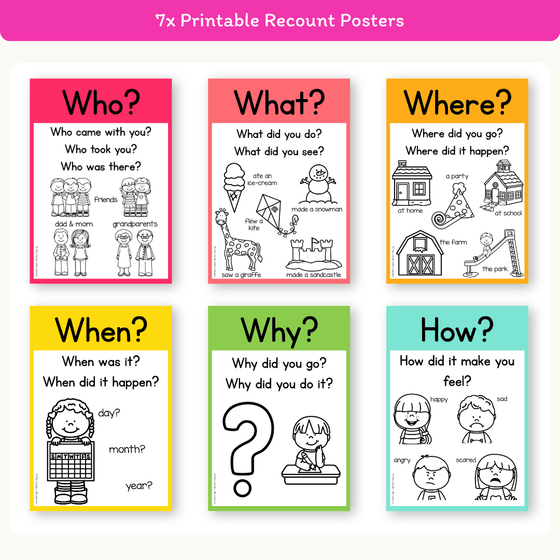 Recount Posters - Bright Theme - Miss Jacobs Little Learners