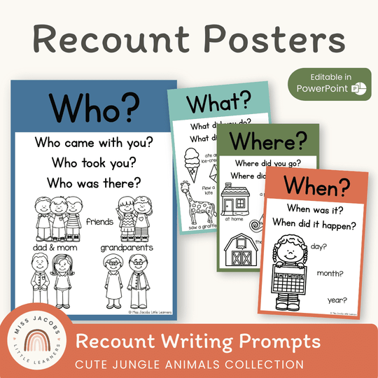 Recount Posters - Cute Jungle Animals Theme