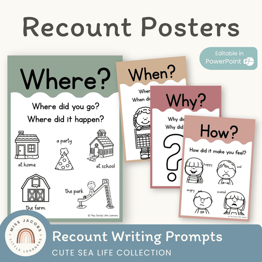 Recount Posters - Cute Sea Life Classroom Decor