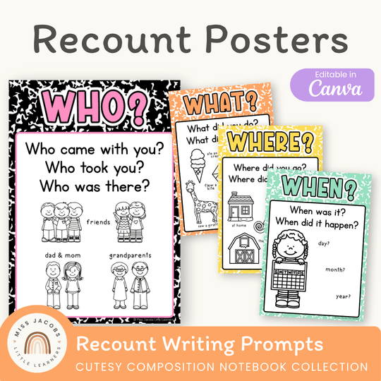 Recount Posters - Cutesy Composition Notebook English Decor