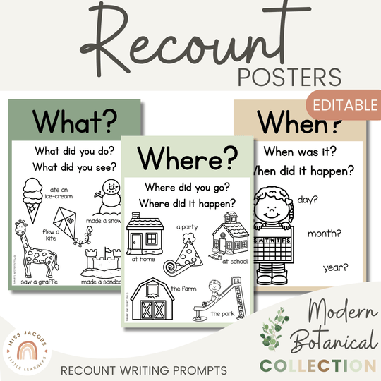Recount Posters - Modern Botanical Classroom Decor
