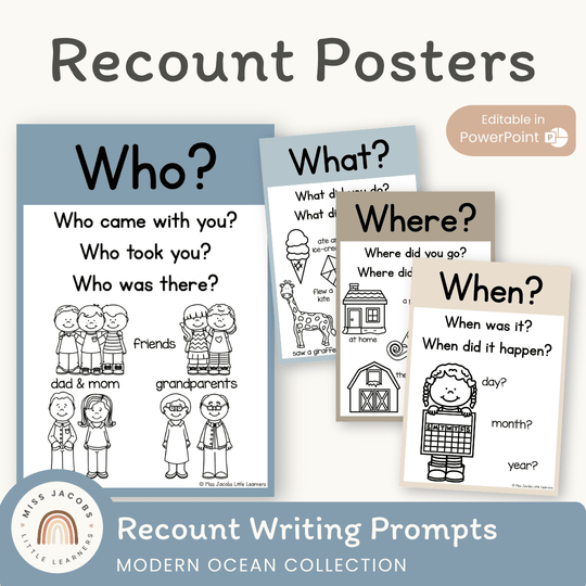Recount Posters - Modern Ocean Classroom Decor