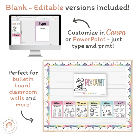 Recount Posters - Pastel Classroom Theme - Miss Jacobs Little Learners