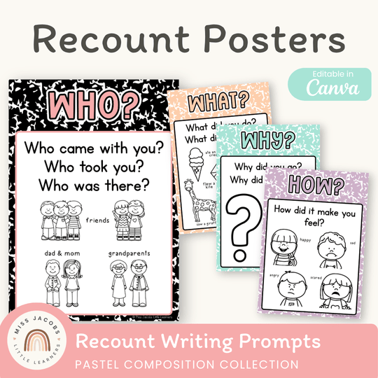 Recount Posters - Pastel Composition Notebook English Decor