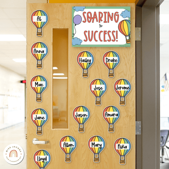 Retro Hot Air Balloon Door Display Classroom Decor - Miss Jacobs Little Learners