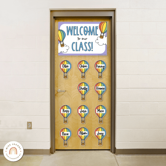 Retro Hot Air Balloon Door Display Classroom Decor - Miss Jacobs Little Learners