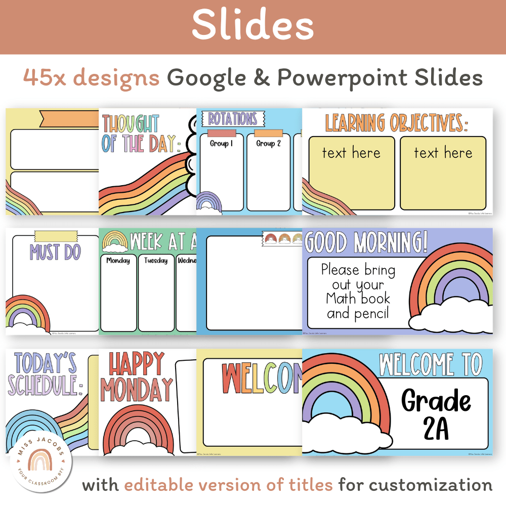 Retro Rainbow Theme Classroom Essentials Decor Pack - Miss Jacobs ...