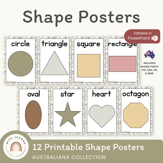 Shape Posters - Australiana Classroom Decor
