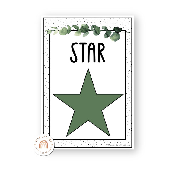Shape Posters - Modern Botanical Classroom Decor - Miss Jacobs Little Learners