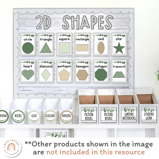 Shape Posters - Modern Botanical Classroom Decor - Miss Jacobs Little Learners