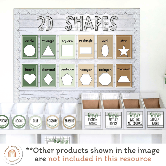 Shape Posters - Modern Botanical Classroom Decor - Miss Jacobs Little Learners