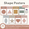 Shape Posters | Modern Simple Boho Classroom Decor | Editable - Miss Jacobs Little Learners