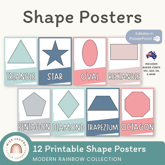 Shape Posters - Rainbow Calm Colors Decor