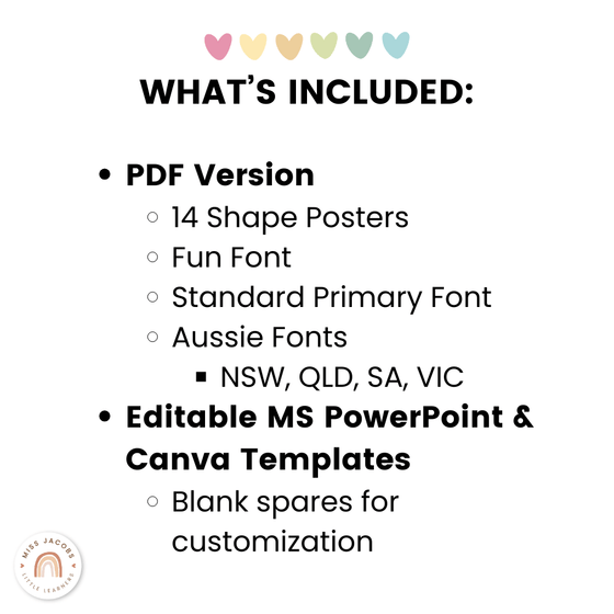 Shape Posters - Spotty Pastel Classroom Decor - Miss Jacobs Little Learners